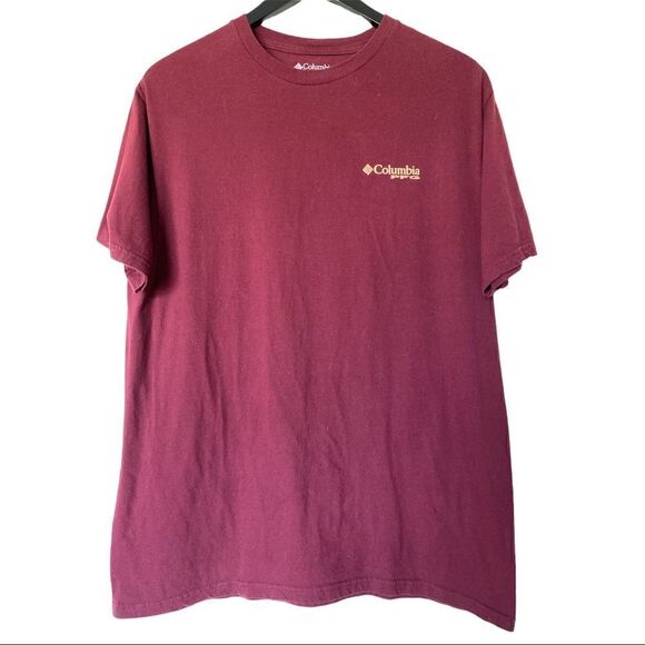 Columbia PFG Maroon Short Sleeve T-shirt - Picture 1 of 6